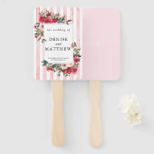 Éventail Mariage rose Nosegay (Devant et derrière)