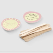 Éventail Mariage Rose Pois de crème personnalisée (Non-assemblé)