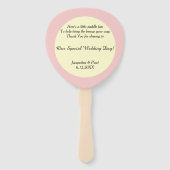 Éventail Mariage Rose Pois de crème personnalisée (Dos)