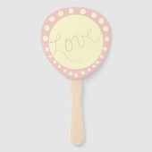 Éventail Mariage Rose Pois de crème personnalisée (Devant)