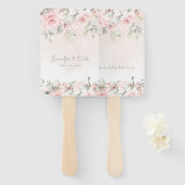 Éventail Mariage Rose rougissant (Devant et derrière)