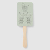 Éventail Mariage Rustique avec Verdure d'Eucalyptus (Dos)