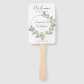 Éventail Mariage Rustique avec Verdure d'Eucalyptus (Devant)