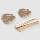 Éventail Mariage rustique Burlap String Lumières Dentelle P (Non-assemblé)