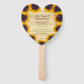 Éventail Mariage rustique fleuri élégant grange bois économ (Dos)