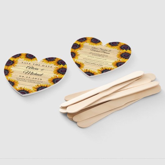 Éventail Mariage rustique fleuri élégant grange bois économ (Non-assemblé)