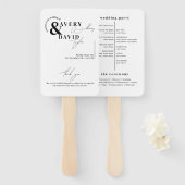 Éventail Mariage simple moderne minimaliste (Devant et derrière)