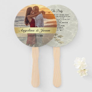 Éventail Mariage sur la plage avec photo