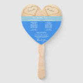 Éventail Mariage sur la plage Hearts programme de cérémonie (Dos)