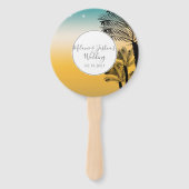Éventail Mariage sur la Plage Tropicale aux Lumières Stella (Devant)