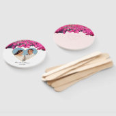 Éventail Mariage sur mesure avec image florale tropicale (Non-assemblé)