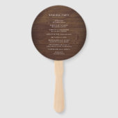 Éventail Mariage sur mesure en bois rustique Magnolia (Dos)