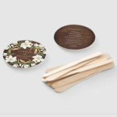 Éventail Mariage sur mesure en bois rustique Magnolia (Non-assemblé)