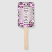 Éventail Mariage tendance violet floral chic (Dos)