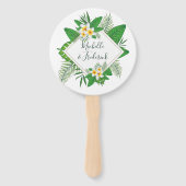 Éventail Mariage tropical aquarelle (Dos)