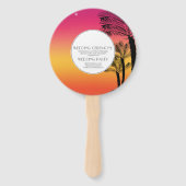 Éventail Mariage Tropical de Plage Ronde aux Lumières Stell (Dos)