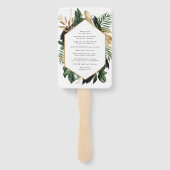 Éventail Mariage tropical feuillage peint (Dos)