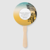 Éventail Mariage Tropical sur la Plage avec Lumières Stella (Dos)