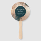 Éventail Mariage turquoise bohème moderne, peint en terre c (Devant)