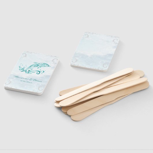 Éventail Mariage turquoise Dauphin Favoriser Ventilateur À  (Non-assemblé)