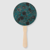 Éventail Mariage Turquoise Rose noir (Dos)