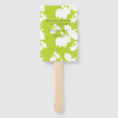 Éventail Mariage Vert Citron Silhouette (Dos)