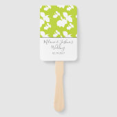 Éventail Mariage Vert Citron Silhouette (Devant)