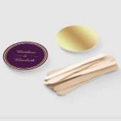 Éventail Mariage violet Faux Gold Foil (Non-assemblé)
