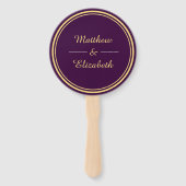 Éventail Mariage violet Faux Gold Foil (Devant)