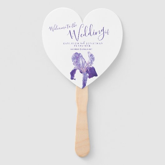Éventail Mariage violet iris programme d'art floral (Devant)