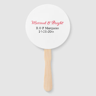 Éventail Marié & lumineux ajouter nom de couple mariage ajo