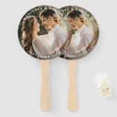 Éventail Mariée Élégante Marié Moderne Photo Nom Date Maria (Devant et derrière)