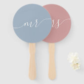 Éventail Mariée ou chambre M. Mme Mariage Fan main (Devant et derrière)