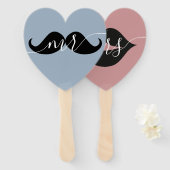 Éventail Mariée ou chambre M. Mme Mariage Fan main (Devant et derrière)