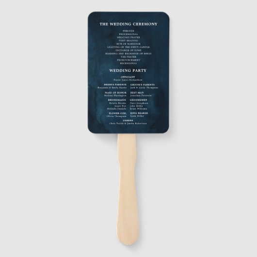 Éventail Marine Bleu rose rose rose pâle (Dos)