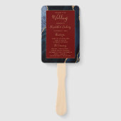 Éventail Marine Blue Gold Agate Bourgogne Programme de mari (Devant)