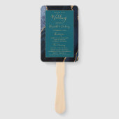 Éventail Marine Blue Gold Agate Programme de mariage Turquo (Devant)