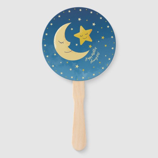Éventail Marine Blue Gold Twinkle Little Star Set de fans (Devant)