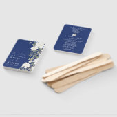 Éventail Marine Blue Ivory Chinoiserie Programme de mariage (Non-assemblé)