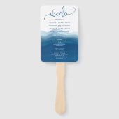 Éventail Marine Blue Nous faisons aquarelle Ombre Mariage (Devant)