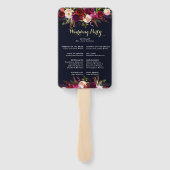 Éventail Marine Burgundy Marsala Boho Programme de mariage  (Dos)