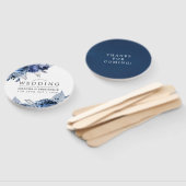 Éventail Marine et blanc avec mariage à huile d'argent Fave (Non-assemblé)