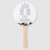 Éventail Marine Marsala Programme de mariage des fleurs Ven (Dos)