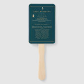 Éventail Marine Whimsical Gold Stars Moon Programmes Mariag (Dos)