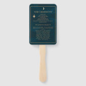 Éventail Marine Whimsical Gold Stars Moon Programmes Mariag (Dos)