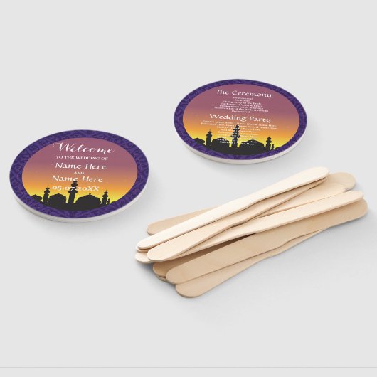 Éventail Marocain Arabian Nights Programme de mariage Venti (Non-assemblé)