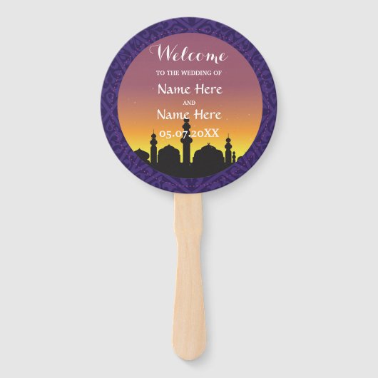 Éventail Marocain Arabian Nights Programme de mariage Venti (Devant)