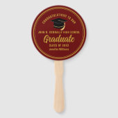 Éventail Maroon Gold Graduate sur mesure (Devant)