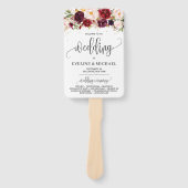 Éventail Marsala bohème programme de mariage rose floral (Devant)