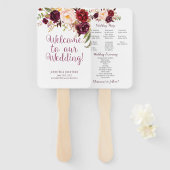 Éventail Marsala Bourgogne Roses du programme (Devant et derrière)